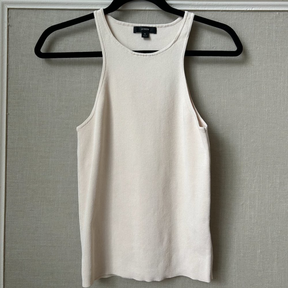 J. Crew Supersculpt Racerback Sweater-Tank (Palest Peach)